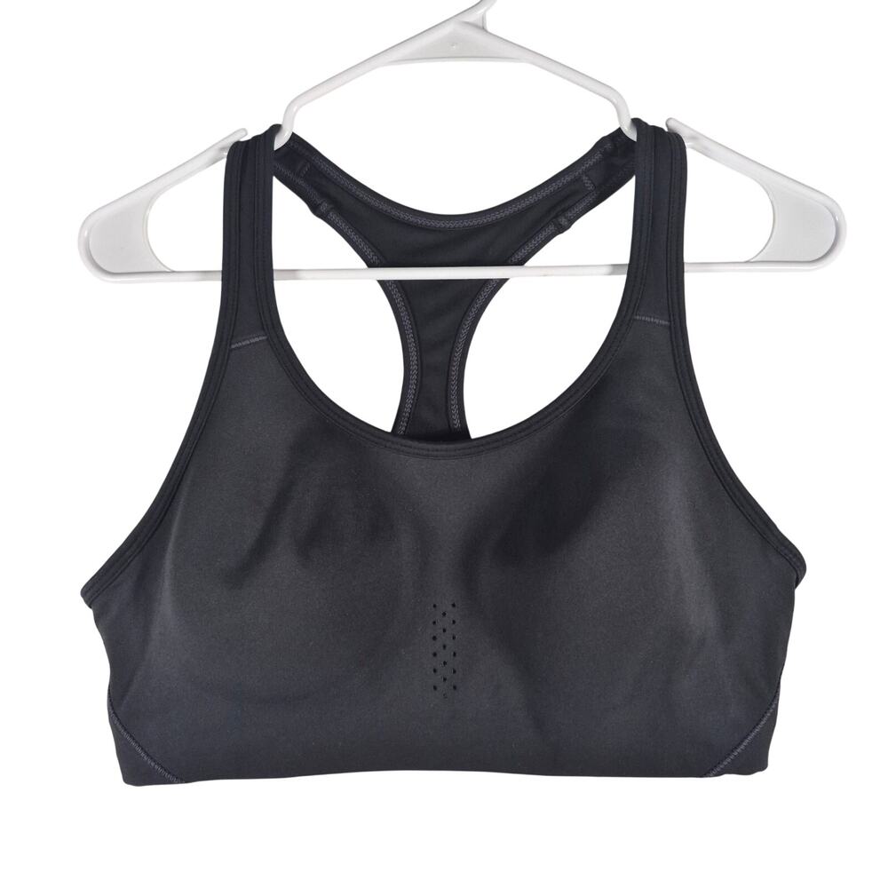 AVIA Black Sports Bra Ventilated Racerback Molded Cup size Large (12-14)